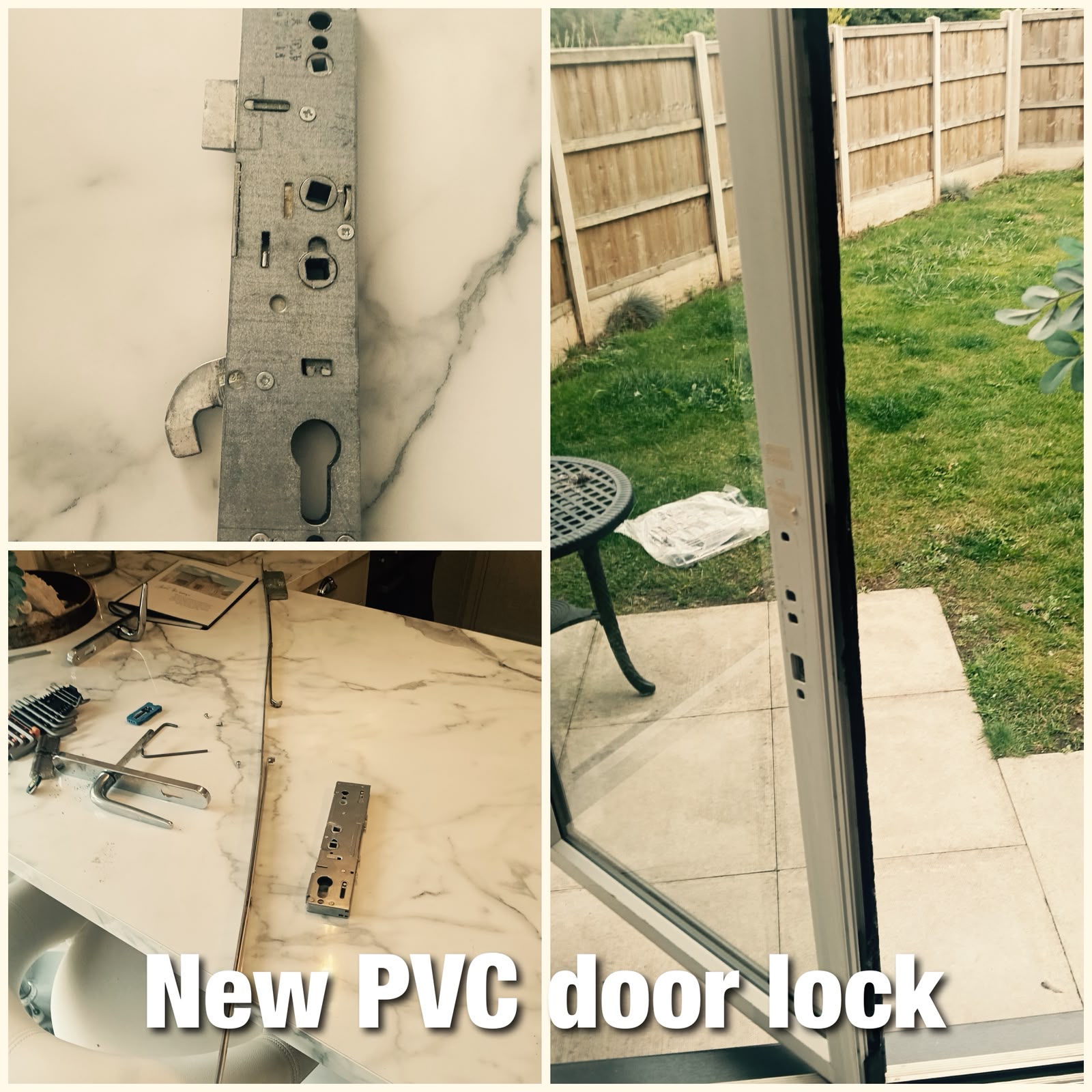 New multi-point lock fitted to a PVC patio door