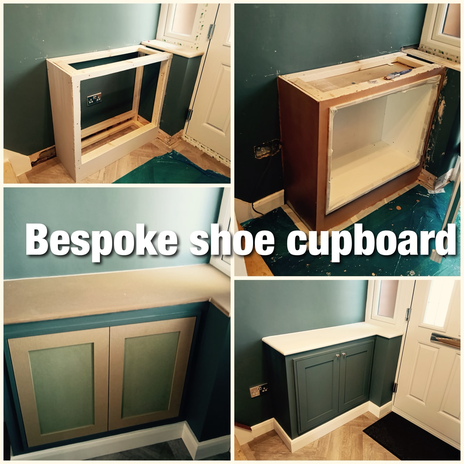 Bespoke shoe cupboard built and finished